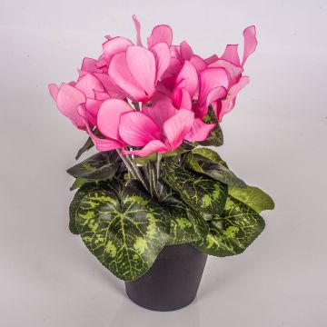 Ciclamen artificial HEIDI en maceta decorativa, rosa, 25cm, Ø5-8cm