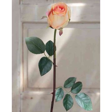 Rosa artificial SAPINA, amarillo-naranja, 60cm, Ø6cm