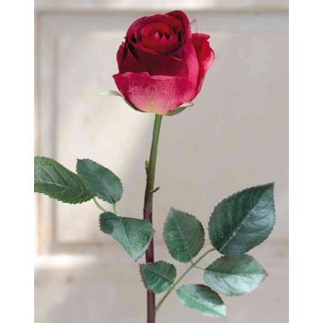 Rosa artificial SAPINA, rojo-verde, 60cm, Ø6cm
