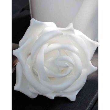 Rosa artificial REGINE, blanco, 30cm, Ø16cm