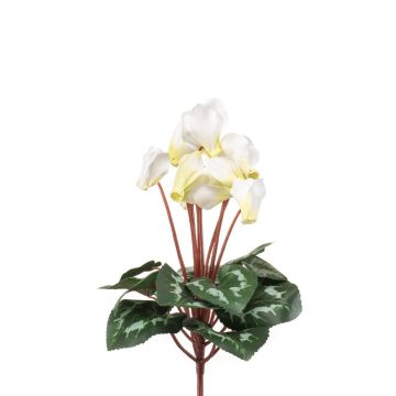 Ciclamen artificial VERIANA en varilla, blanco-verde, 30 cm