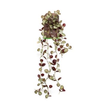 Planta colgante artificial saxífraga SAELFES en varilla, verde-burdeos, 85 cm