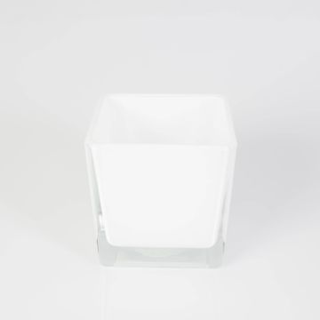 Maceta de cristal KIM EARTH, blanco, 10x10x10cm