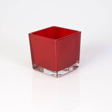Maceta de cristal KIM EARTH, rojo, 8x8x8cm