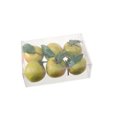 Manzana artificial UNARA, 6 piezas, verde-rojo, 6cm, Ø6cm