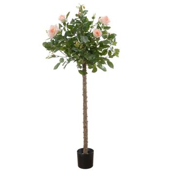 Árbol artificial de rosas KAMELIA con flores, tronco artificial, rosa-crema, 115cm