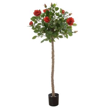 Árbol artificial de rosas KAMELIA con flores, tronco artificial, rojo, 115cm