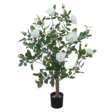 Árbol artificial de rosas KANDJA con flores, tronco artificial, crema, 100cm