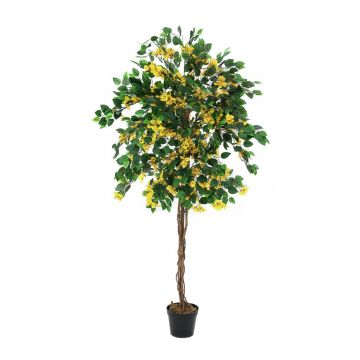 Buganvilla plástico BANU, tronco natural, flores, amarillo, 150cm