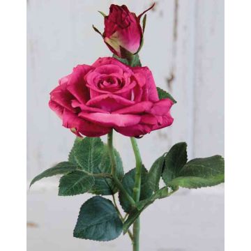 Rosa artificial SINJE, rosa, 35cm, Ø9cm