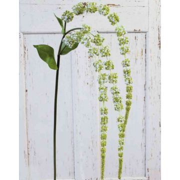 Rama de amaranto artificial SENIO con flores, verde-blanco, 70cm
