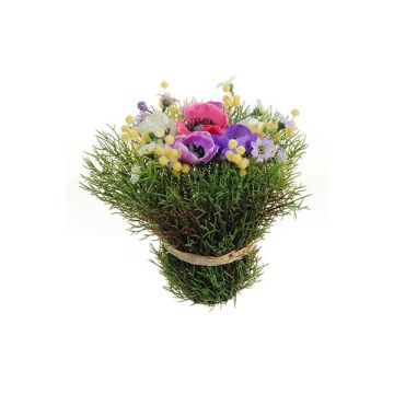 Composición de flores artificiales de Anémona Margarita IKAIA, multicolor, 19cm, Ø18cm Composición de flores artificiales de Anémona Margarita IKAIA, multicolor, 19cm, Ø18cm