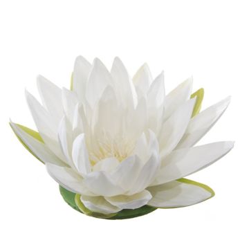 Flor de loto artificial SUADO, flotante, blanca, Ø14cm