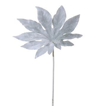 Hoja artificial de aralia DUSAN, blanco-gris, 50cm