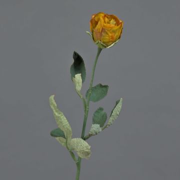 Rosa artificial FREIDA, colección Eco, amarillo anaranjado, 60 cm, Ø 4 cm