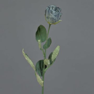 Rosa artificial FREIDA, colección Eco, gris azulado, 60 cm, Ø 4 cm