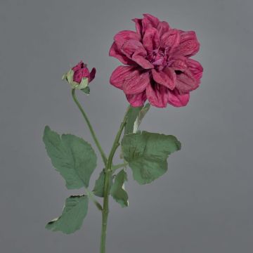 Rama de flores artificiales dalia GINGER, Eco Collection, rosa oscuro, 60 cm, Ø 10 cm