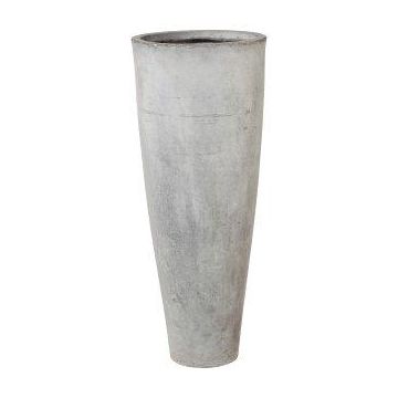 Jarrón alto redondo para plantas NARUKO, 3 unidades, fibra de vidrio, gris, 25 x 60 cm, 33 x 80 cm, 41 x 100 cm