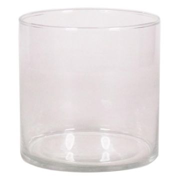 Portavelas cilíndrico de cristal SANYA OCEAN, transparente, 12 cm, Ø 12 cm