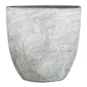Macetero AGAPE, cerámica, ovalado, con vetas, gris hormigón, 51 x 17 x 57 cm