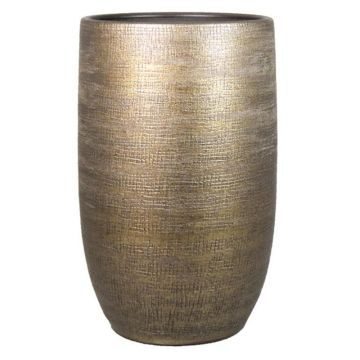 Jarrón decorativo AGAPE, cerámica, con vetas, dorado, 50 cm, Ø 32 cm