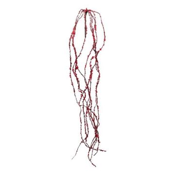 Rama artificial bayas de nieve KREMTO, bayas, colgante, rojo, 140 cm