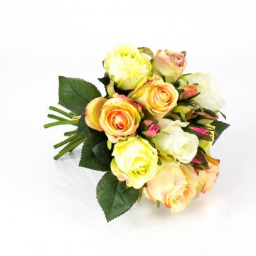 Ramo de rosas de plástico MOLLY, albaricoque, 30cm, Ø20cm