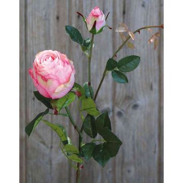 Rosa artificial CARUSA, rosa, 80cm, Ø8cm