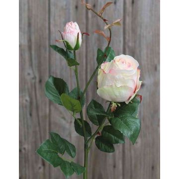 Rosa artificial CARUSA, rosa-crema, 80cm, Ø8cm