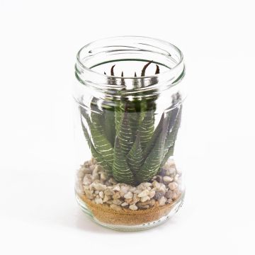Aloe artificial GABRIELA, recipiente de cristal, verde, 12cm, Ø8cm
