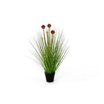 Allium sintético AIDEN en maceta decorativa, rojo, 50cm