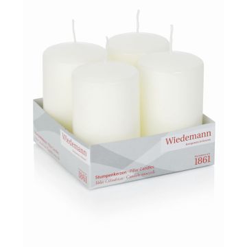Corona de Adviento con velas JENARO, 4 unidades, marfil, 10 cm, Ø 6 cm, 33 h - Fabricado en Alemania