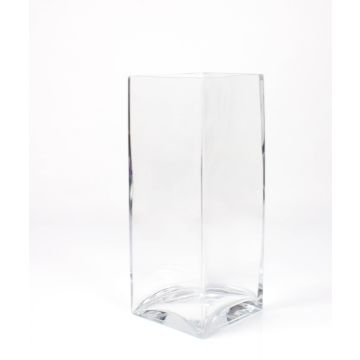Florero de vidrio JACK EARTH, transparente, 14x14x35cm