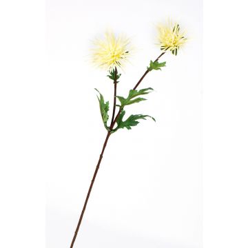 Rama de crisantemo artificial ESTELLE, crema, 70cm, Ø8-10cm