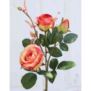 Rosa artificial DELILAH, rosa-naranja, 55cm, Ø6cm