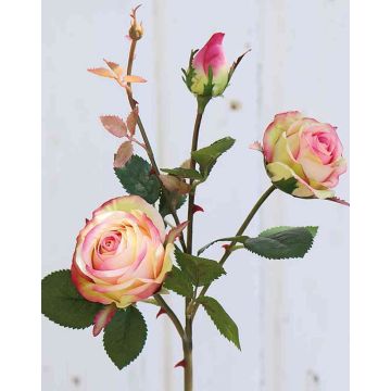 Rosa artificial DELILAH, rosa-verde, 55cm, Ø6cm