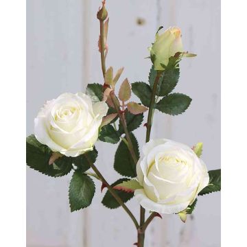 Rosa artificial DELILAH, blanco-crema, 55cm, Ø6cm