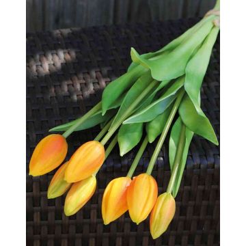 Ramo de tulipanes sintético LONA naranja claro-verde, 45cm, Ø20cm