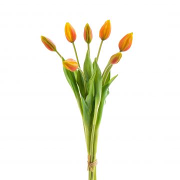 Ramo de tulipanes sintético LONA naranja oscuro-verde, 45cm, Ø20cm