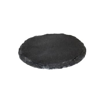 Plato para velas redondo de pizarra MARIANO, antracita, Ø12cm
