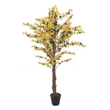 Forsitia plástico MISAKI, tronco natural, flores, amarillo, 150cm