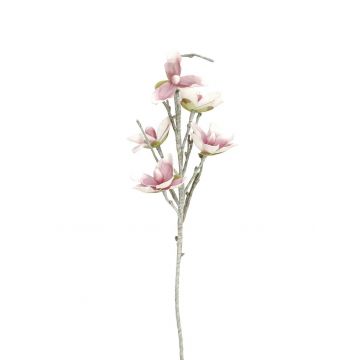 Rama de magnolia plástica NEYLA, espacios semiprotegidos blanco-rosa, 100cm, Ø12-14cm