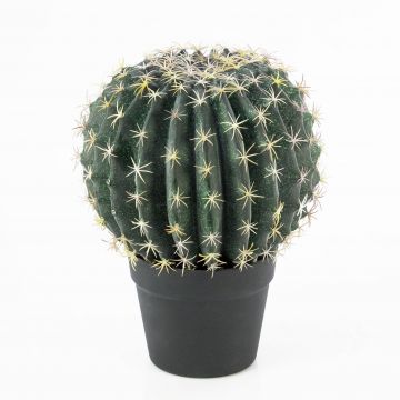 Cactus asiento de suegra de plástico ELVIO, maceta decorativa, verde-amarillo, 35cm, Ø25cm