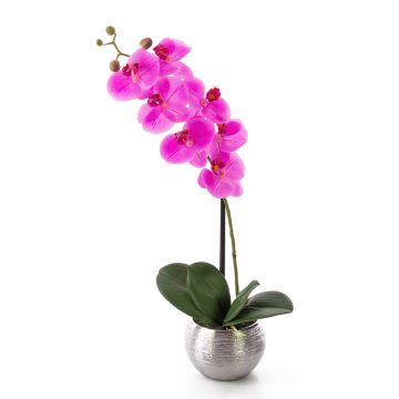 Orquídea Phalaenopsis artificial EMILIA, maceta decorativa, rosa, 45cm
