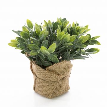 Salvia artificial VITUS, saco de yute, verde-blanco, 20cm, Ø22cm