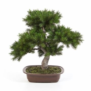 Bonsái de pino artificial SELENA, maceta para bonsái, verde, 50cm