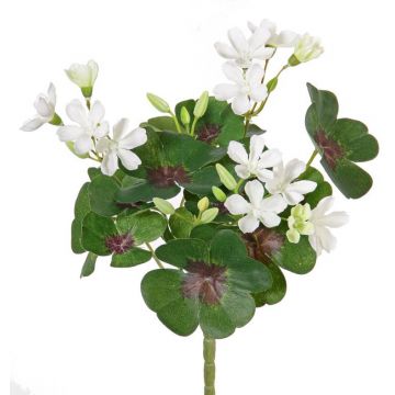 Tréboles sintéticos KARTIKA, con flor, vara de fijación, blanco, 20cm