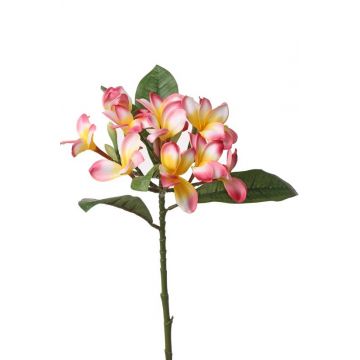 Plumeria artificial ALDAH, rosa-amarillo, 70cm, Ø5cm
