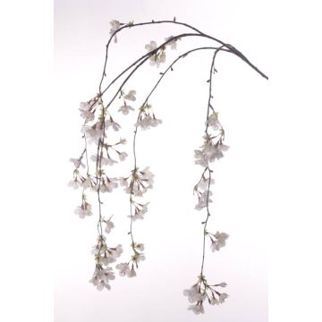 Rama de cerezo sintética KAGAMI, con flores, blanco, 120cm