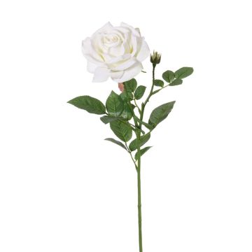 Rosa artificial JANINE, blanco, 70cm, Ø12cm